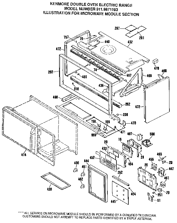 Kenmore 9119871193 microwave module section diagram