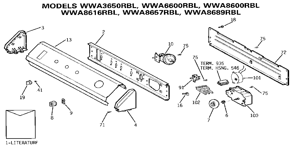 GE WWA3650RBL backsplash assembly diagram