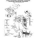 GE WWA8616RBL cabinet and suspension asm. diagram