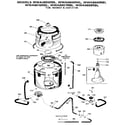 GE WWA8616RBL tub, basket & agitator diagram