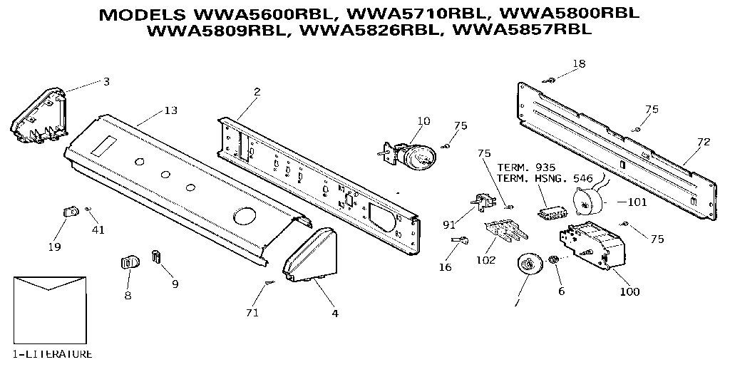 GE WWA5826RBL backsplash assembly diagram