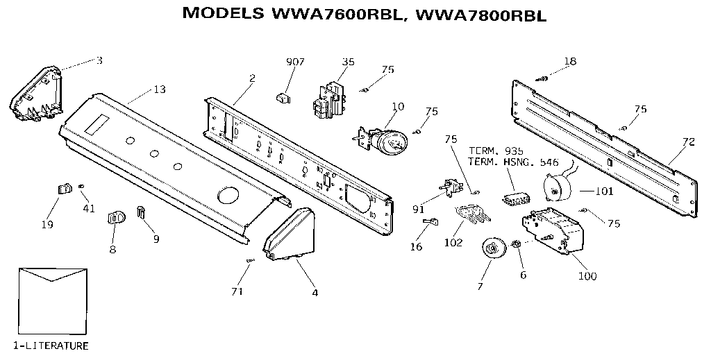 GE WWA5826RBL backsplash assembly diagram