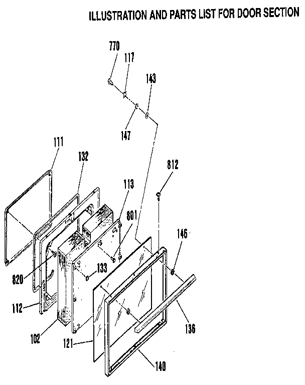Kenmore 9119563990 door section diagram