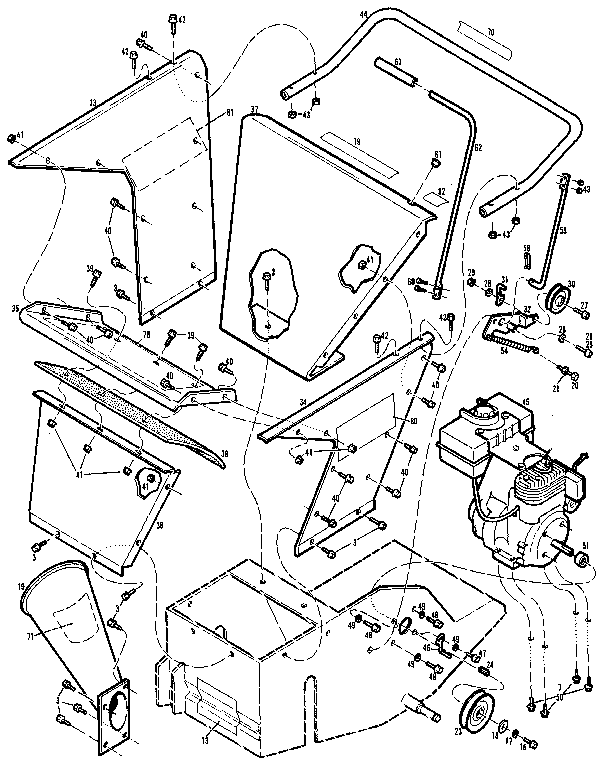 WW Grinder 47019(470190100101-470190199999) chipper chute assembly diagram