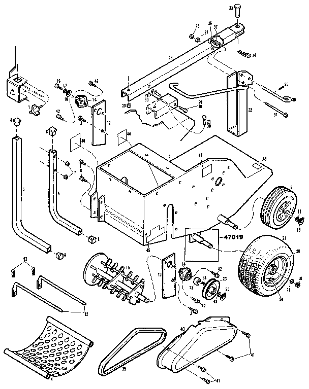 WW Grinder 47019(470190100101-470190199999) main frame assembly diagram