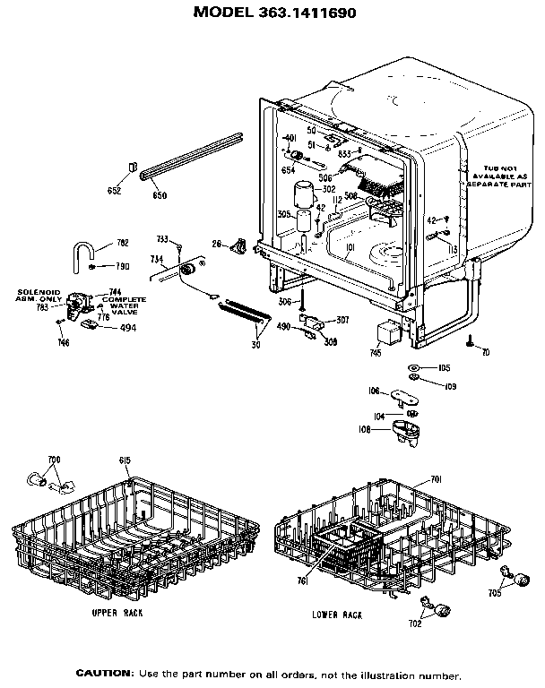 Kenmore 3631411690 cabinet diagram