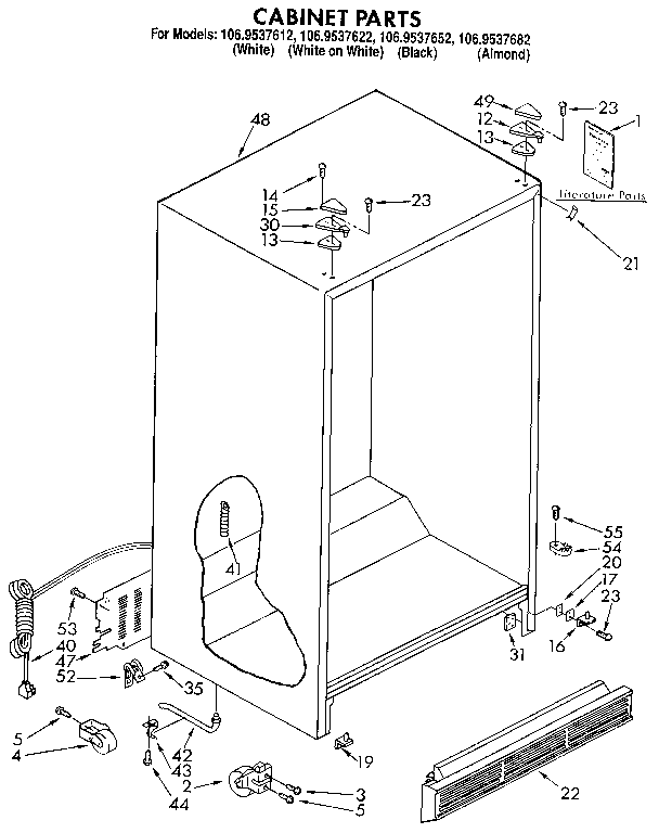Kenmore 1069537622 cabinet diagram