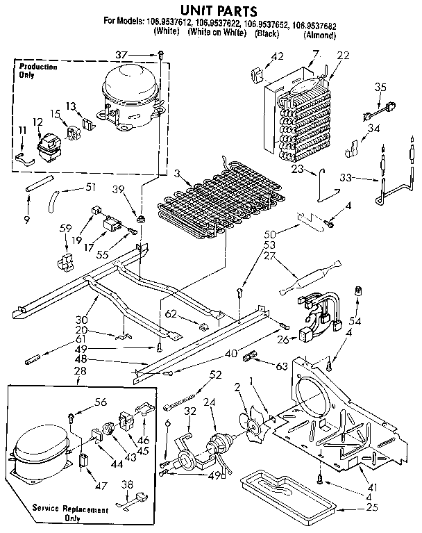Kenmore 1069537622 unit diagram