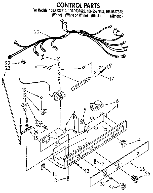 Kenmore 1069537622 control diagram
