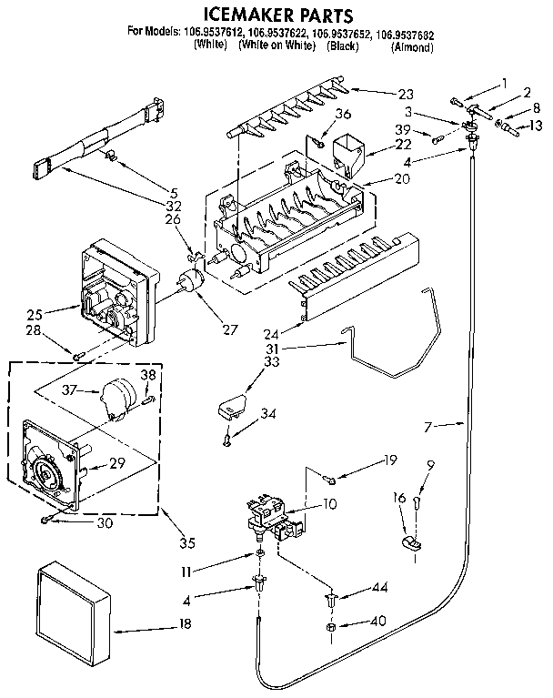 Kenmore 1069537622 icemaker diagram