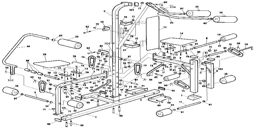 Weider 114-2 #1 drawing diagram
