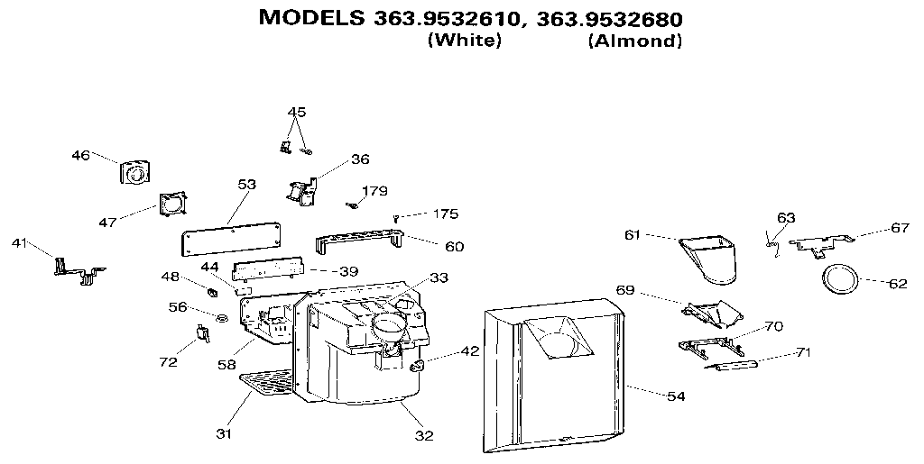 Kenmore 3639532680 dispenser diagram