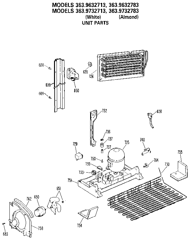 Kenmore 3639632713 unit diagram