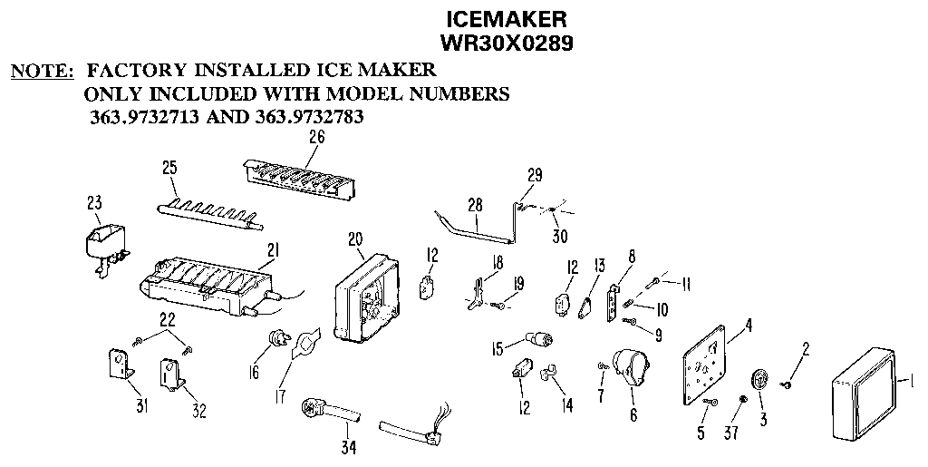 Kenmore 3639632713 icemaker diagram