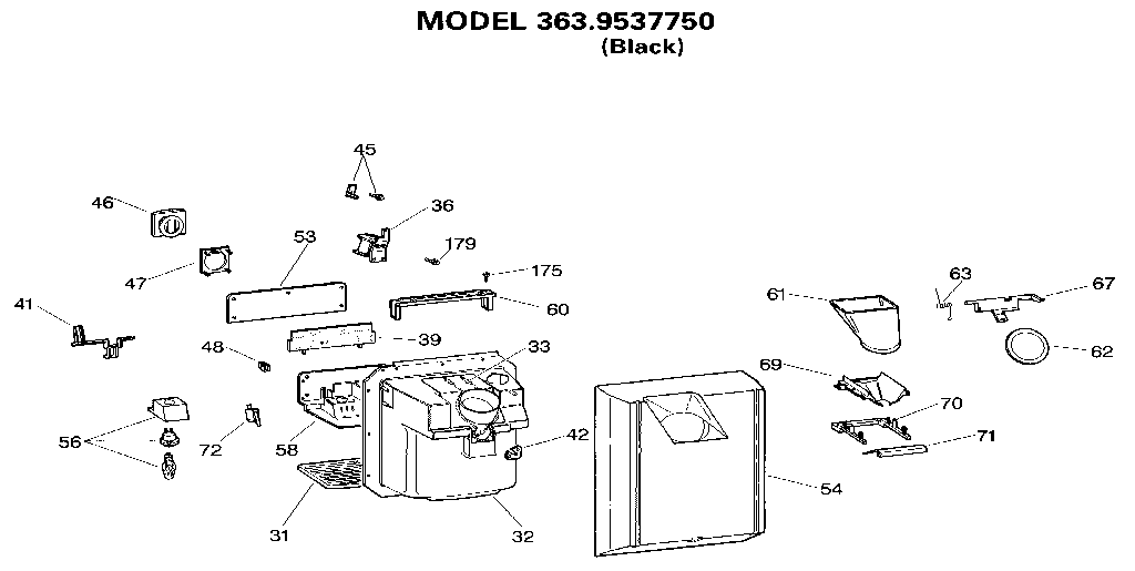 Kenmore 3639537750 dispenser diagram