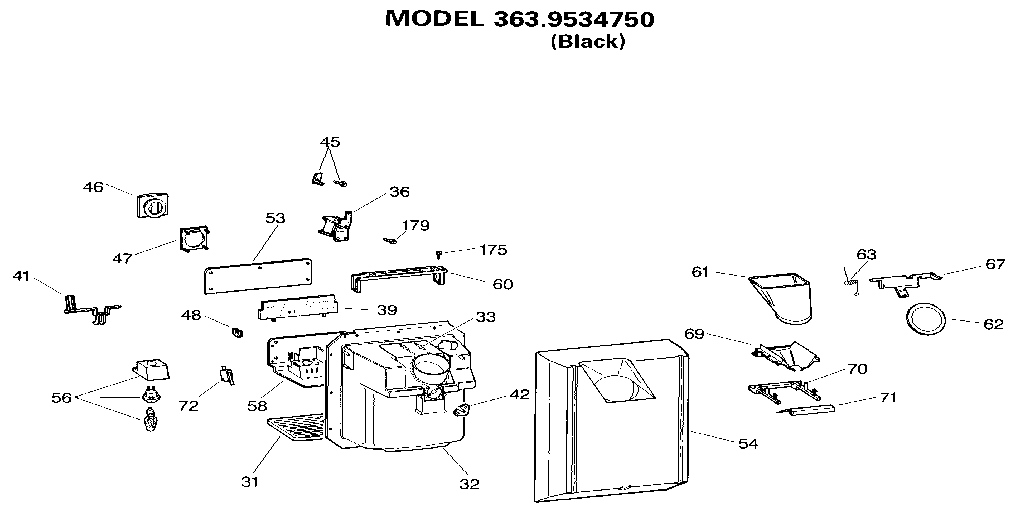 Kenmore 3639534750 dispenser diagram