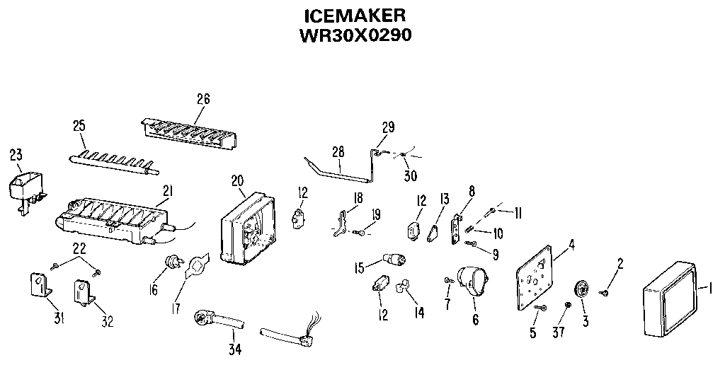 Kenmore 3639534750 icemaker diagram
