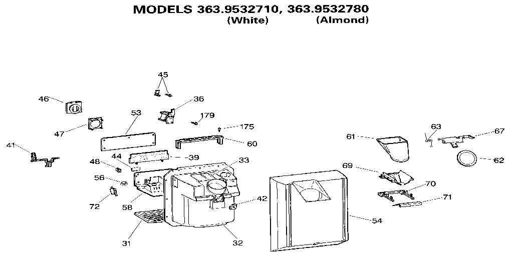 Kenmore 3639532780 dispenser diagram