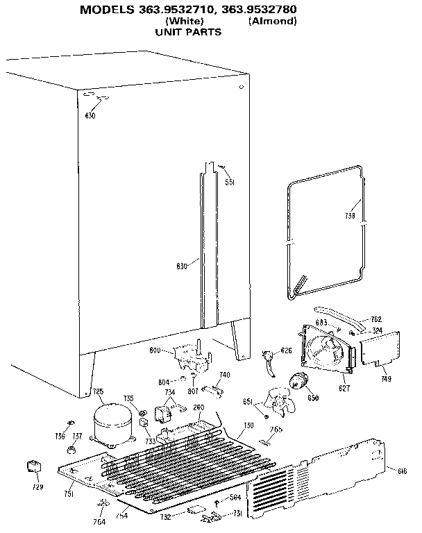 Kenmore 3639532780 unit diagram