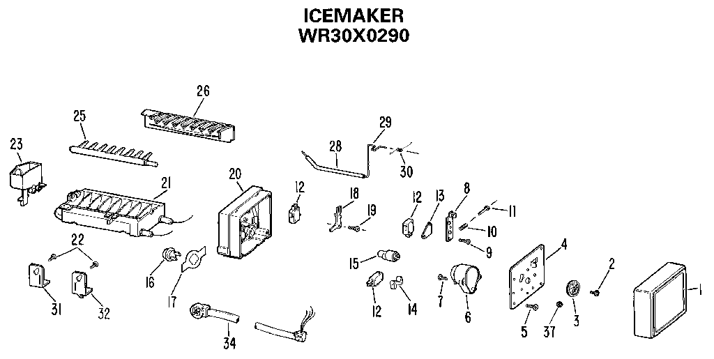 Kenmore 3639532780 icemaker diagram