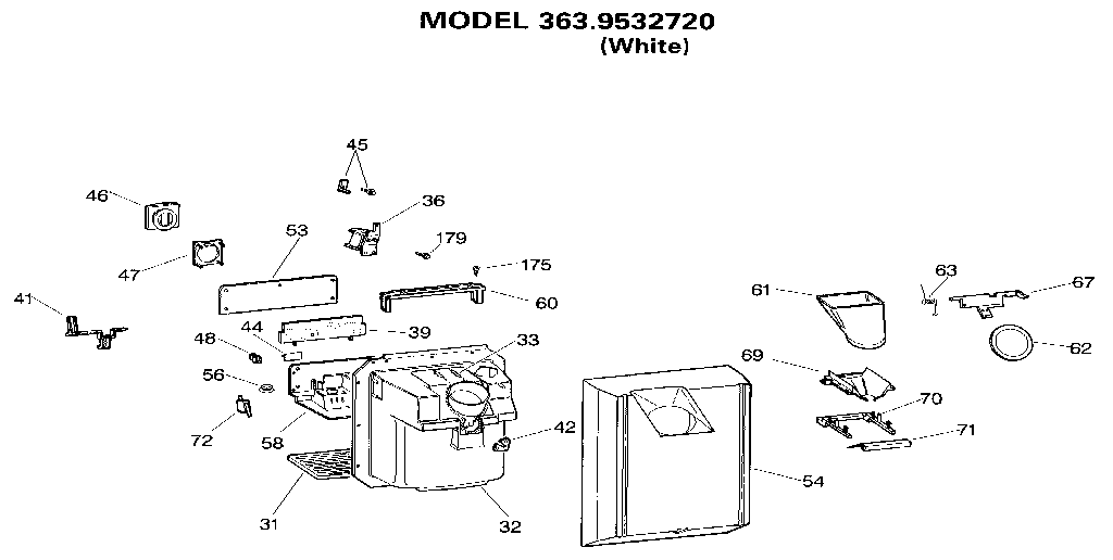 Kenmore 3639532720 dispenser diagram