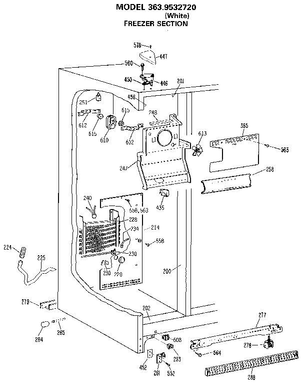 Kenmore 3639532720 freezer section diagram
