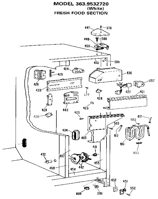 Kenmore 3639532720 fresh food section diagram
