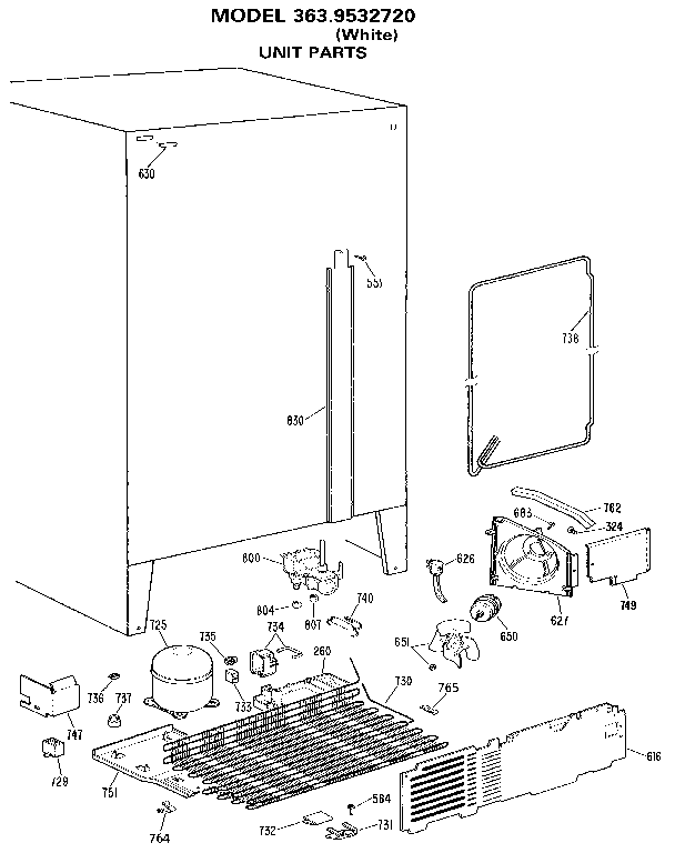 Kenmore 3639532720 unit diagram