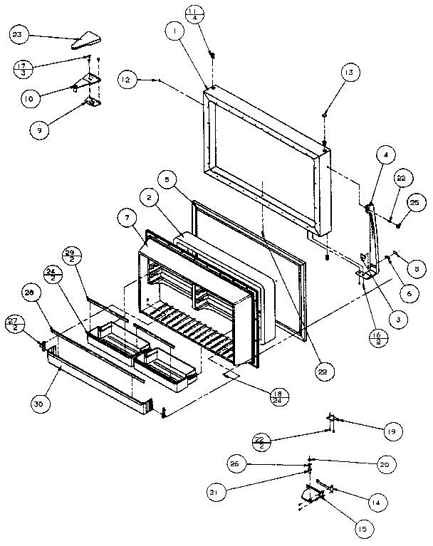 Amana TX22R-P1157702W freezer door diagram