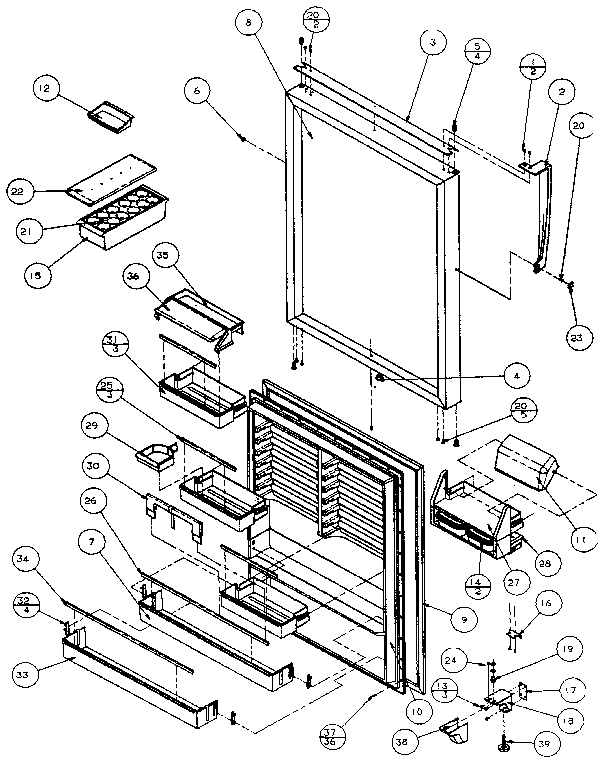 Amana TX22R-P1157702W refrigerator door diagram
