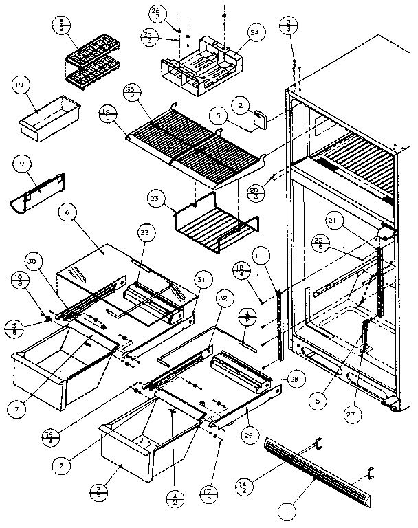 Amana TX22R-P1157702W cabinet shelving diagram