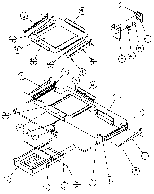 Amana TX22R-P1157702W cabinet shelving diagram