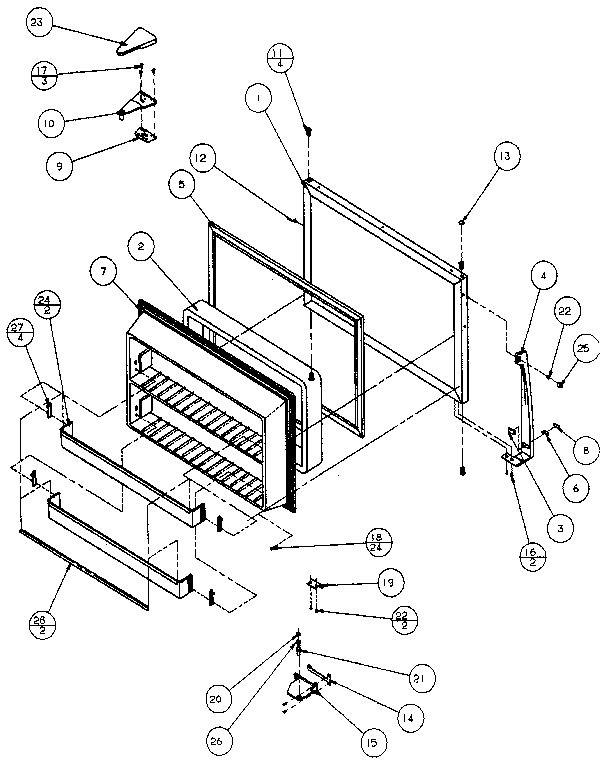 Amana TS18RB-P1158403W freezer door diagram
