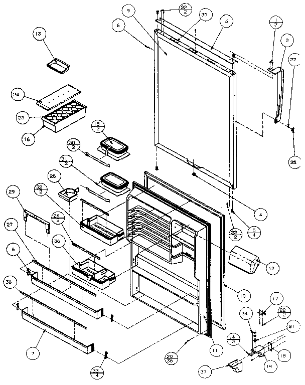 Amana TS18RB-P1158403W refrigerator door diagram