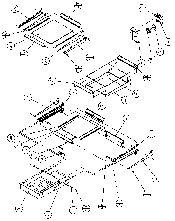 Amana TS18RB-P1158403W cabinet shelving diagram