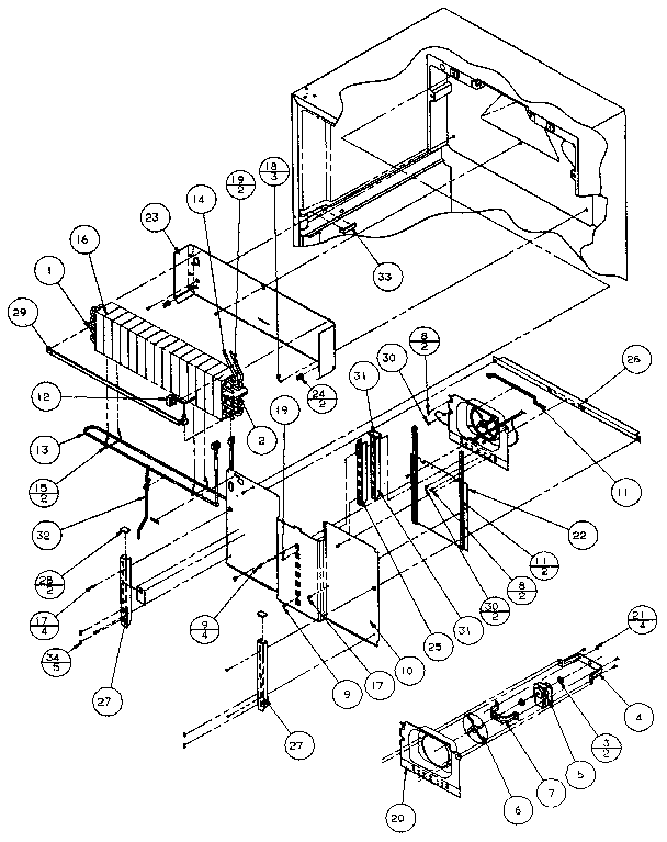Amana TS18RB-P1158403W evaporator area diagram