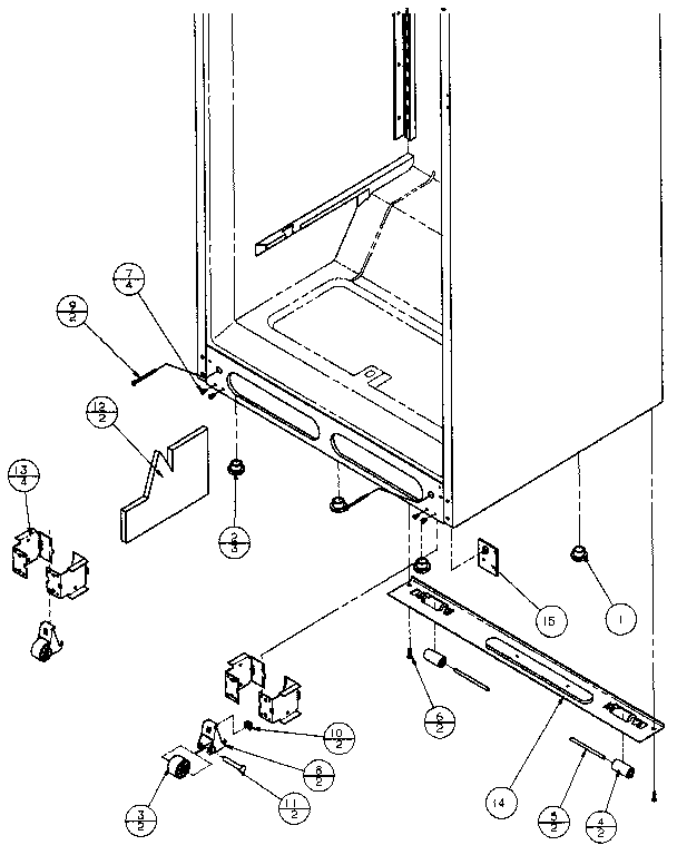 Amana TS18RB-P1158403W cabinet bottom diagram