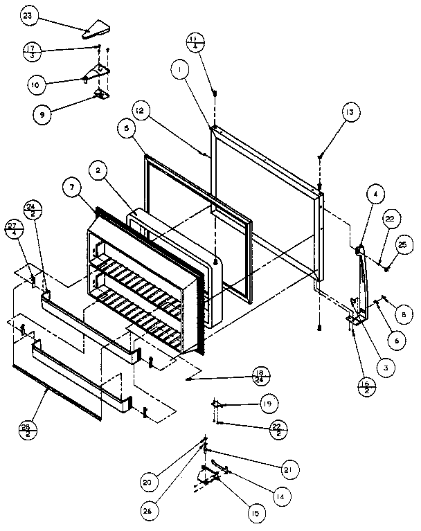 Amana TX18R-P1158404W freezer door diagram