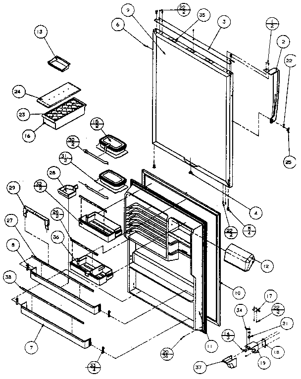 Amana TX18R-P1158404W refrigerator door diagram