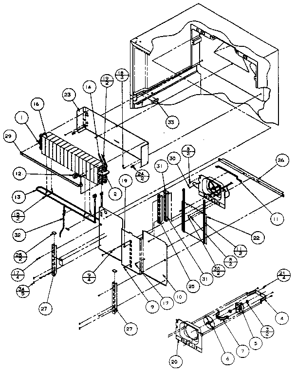 Amana TX18R-P1158404W evaporator area diagram