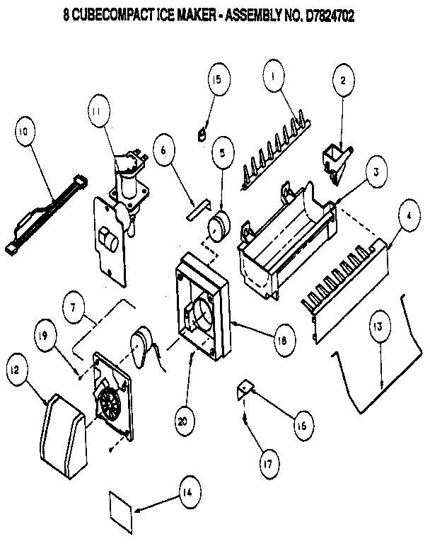 Amana TX18R-P1158404W 8 cubecompact ice maker diagram