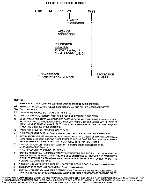 Weatherking SFHR-10-251A serial number notes diagram