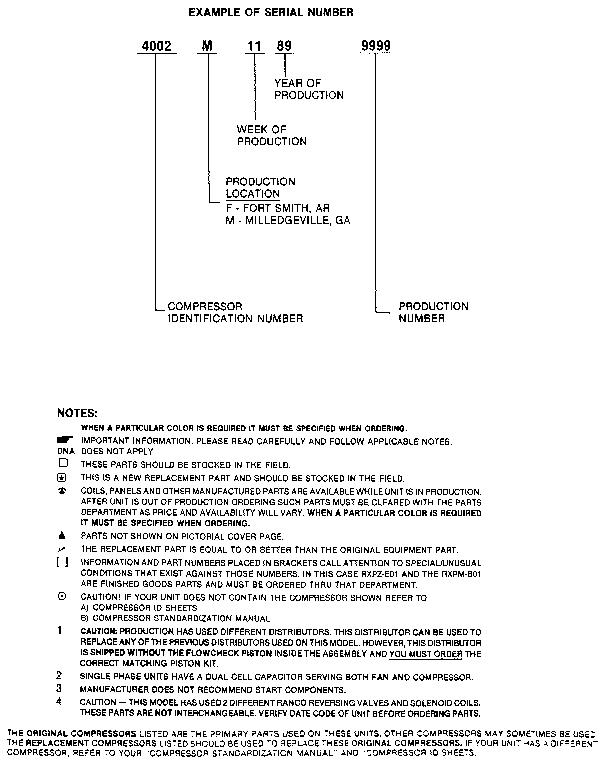 Weatherking SFHR-10-611A serial number notes diagram