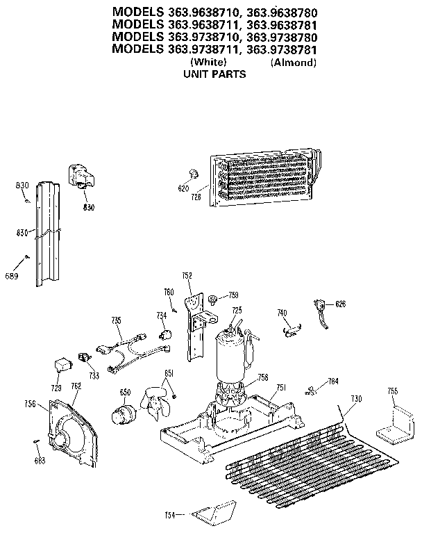 Kenmore 3639638781 unit diagram