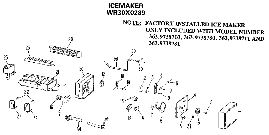 Kenmore 3639638781 icemaker diagram