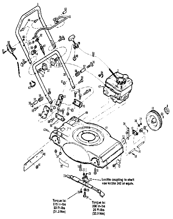 Troybilt 8656R(340160400101-340160499999) handle assembly diagram