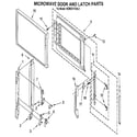 KitchenAid KEMS377XBL2 microwave door and latch diagram