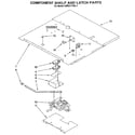 KitchenAid KEMS377XBL2 component shelf and latch diagram