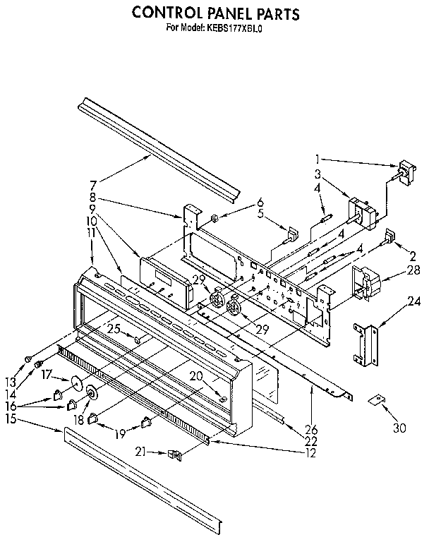 KitchenAid KEBS177XBL0 control panel diagram