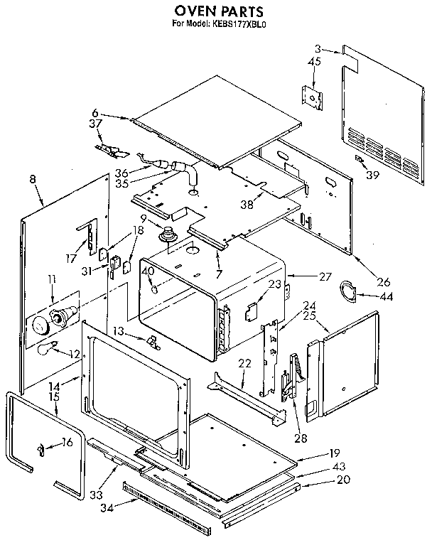 KitchenAid KEBS177XBL0 oven diagram